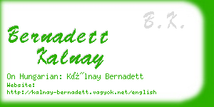 bernadett kalnay business card